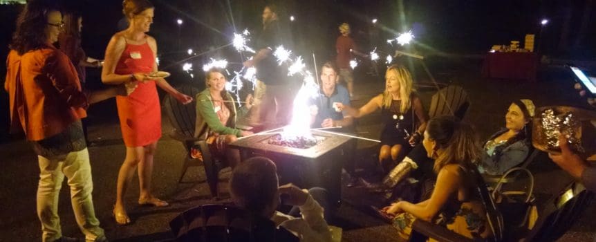 Sparkler lighting at the Redland open house in Littleton, Colorado