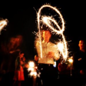 Redland associate, Rob, light-writing our "R" logo at one of the many sparkler lightings at the Open House.